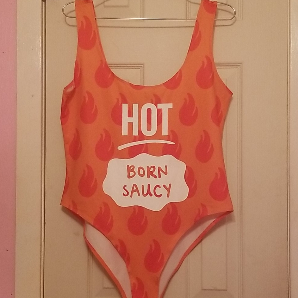 Taco Bell x Forever 21 bodysuit hot sauce plus